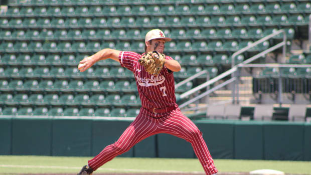 Texarkana Liberty-Eylau Canyon Randall 4A UIL state semifinals Texas baseball playoffs 060723 Andrew McCulloch 431